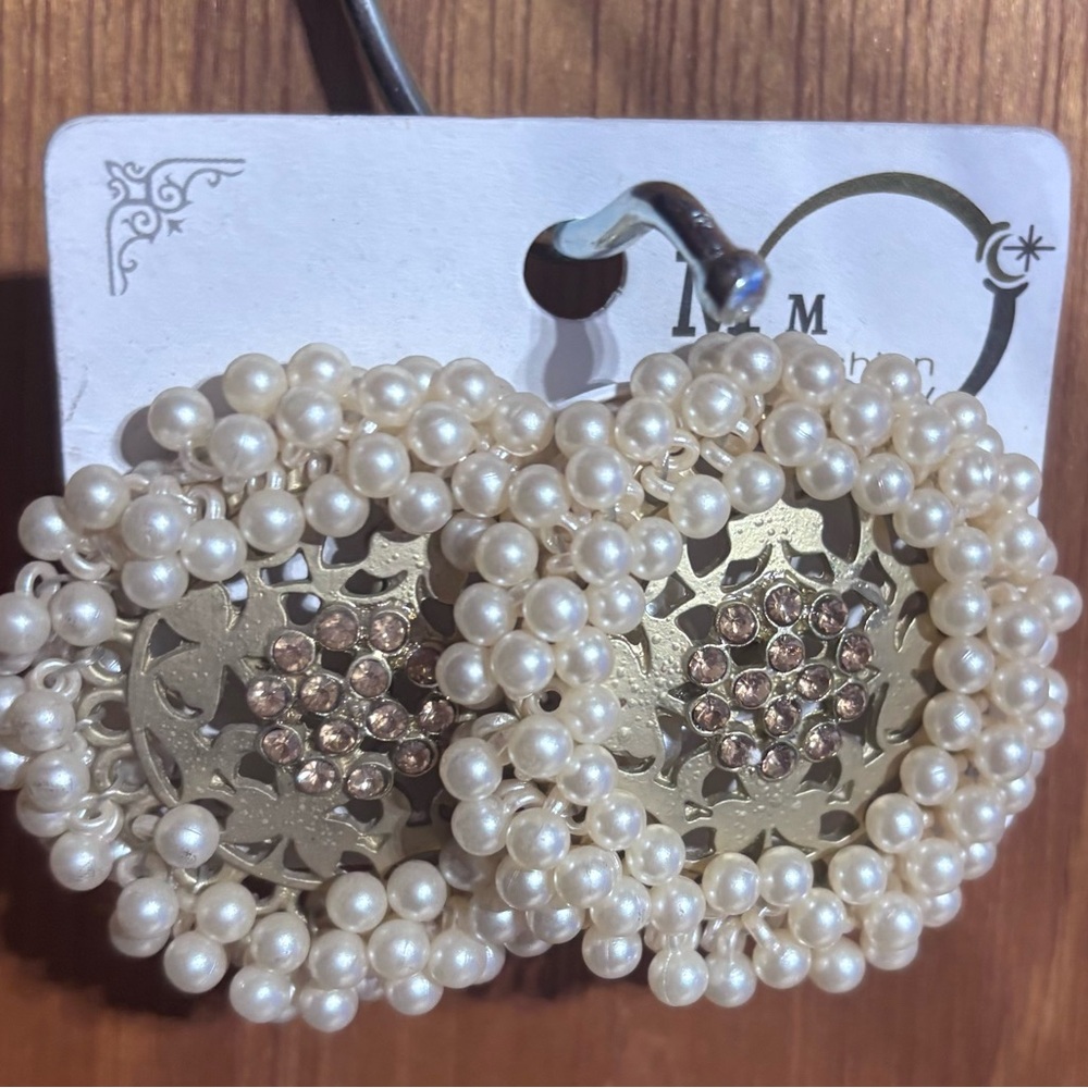 Elegant Pearl and Gold Earrings